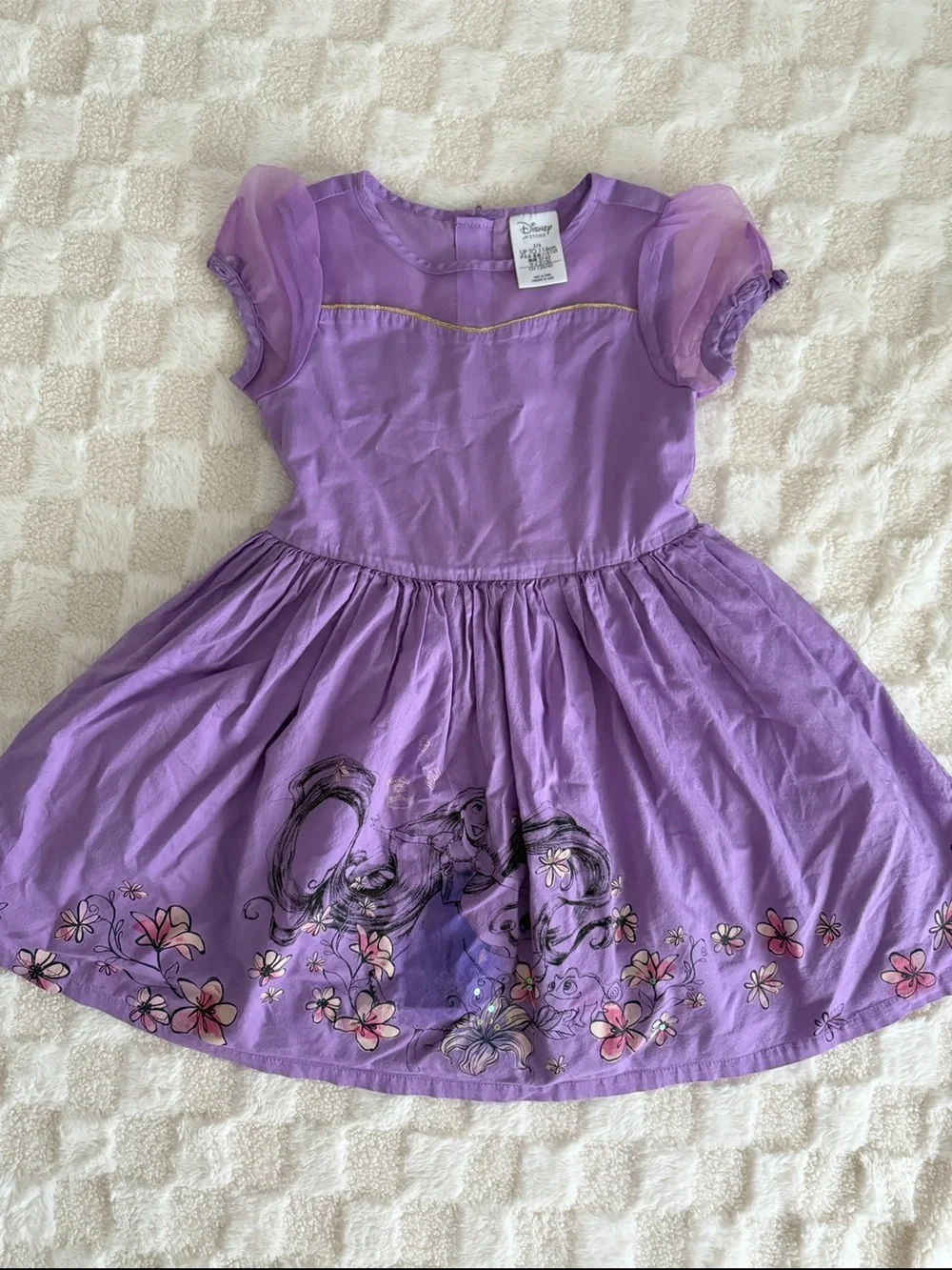 Disney Rapunzel Purple Floral Character Skater Dress Girls size 5/6